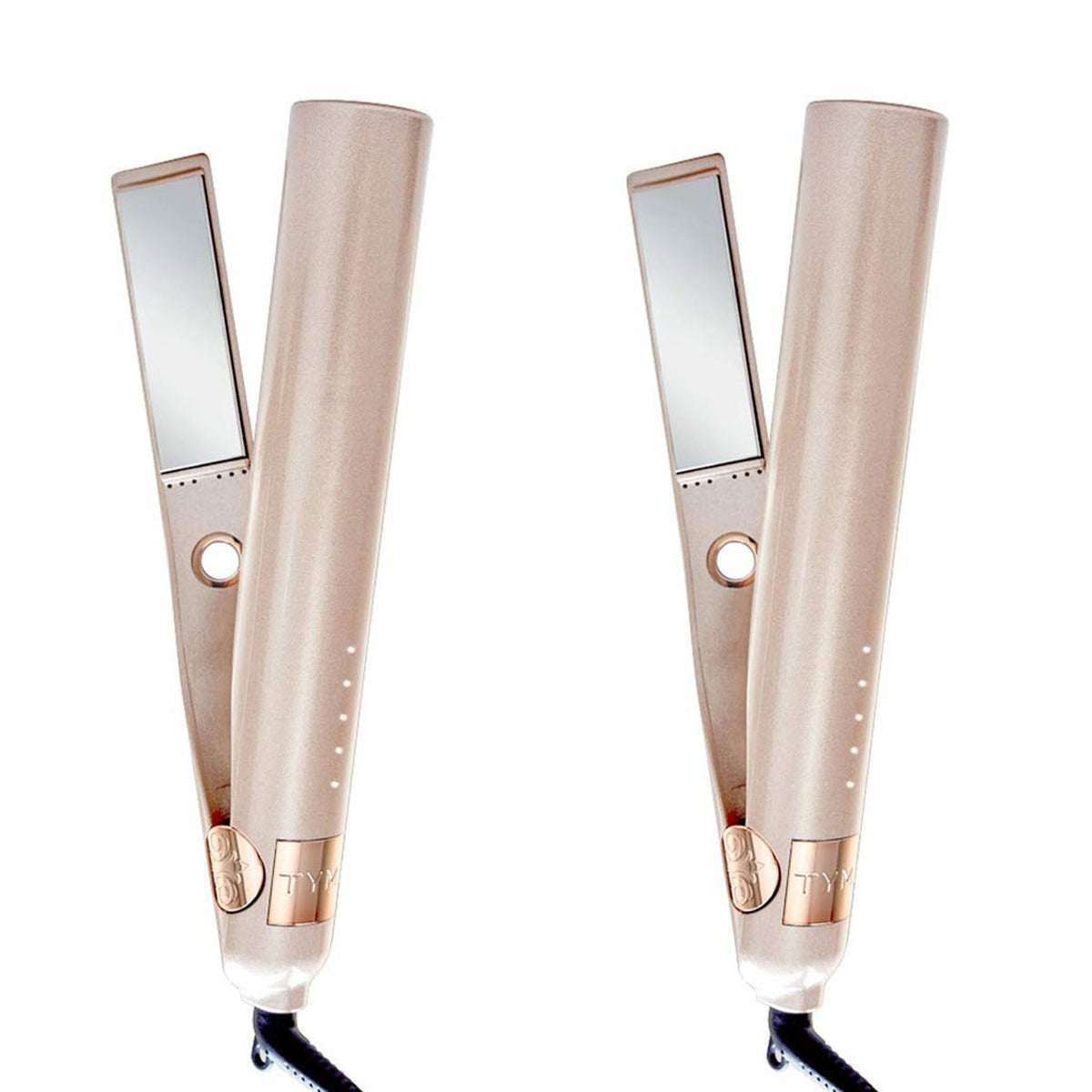 TYME 2-in-1 Hair Curler and Straightener with 5 Adjustable Settings (2 Pack)