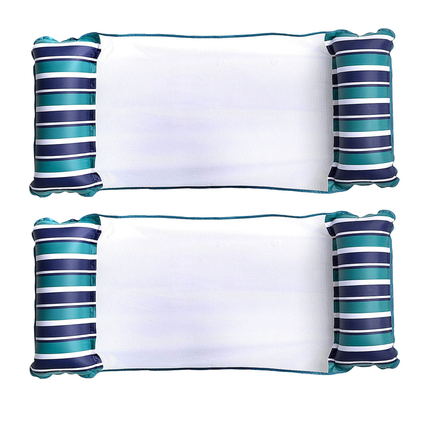 Aqua Leisure Monterey XL Hammock 4 in 1 Inflatable Pool Float, Teal/Blue(2 Pack) - VMInnovations