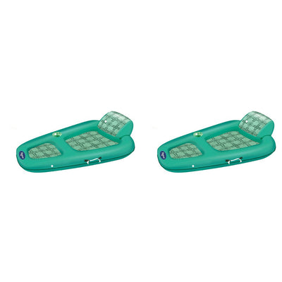Aqua Leisure Polyknit Water Lounger Pool Inflatable, Compass Rose (2 Pack)