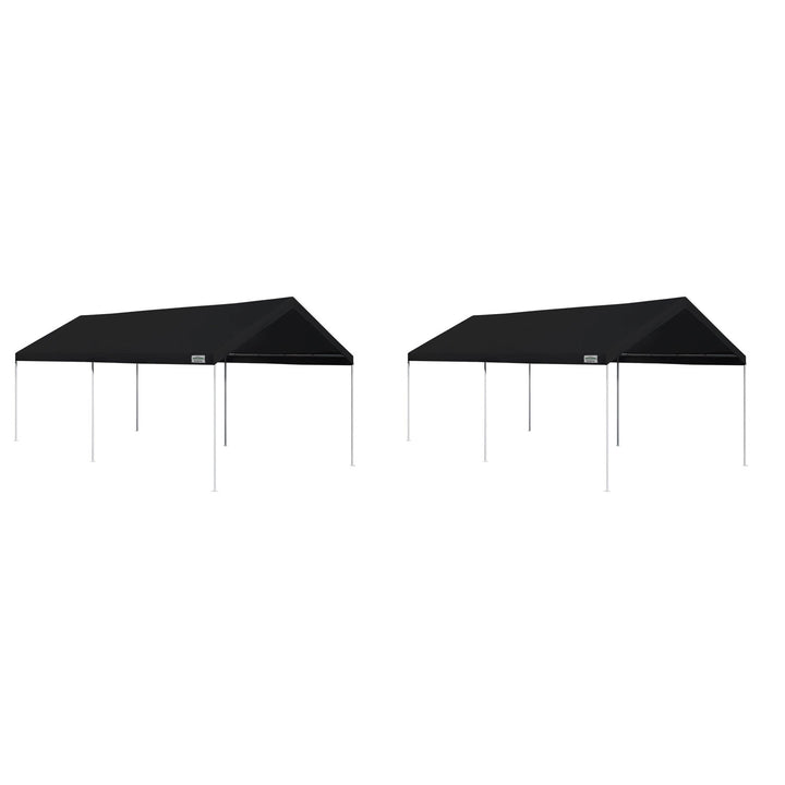 Caravan Canopy Domain 10 x 20 Foot Instant Canopy Tent Set, Black (2 Pack)