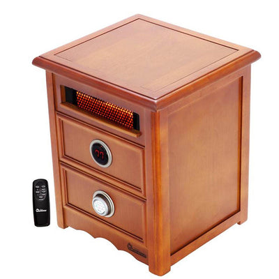 Dr. Infrared 1500W Electric Cherry Nightstand Space Heater with Remote (2 Pack)