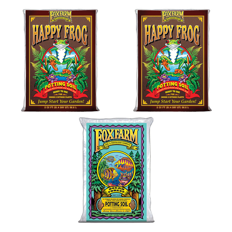 Foxfarm (2)FX14047+FX14000 Happy Frog Organic Mix & Ocean Forest Plant Soil Mix - VMInnovations