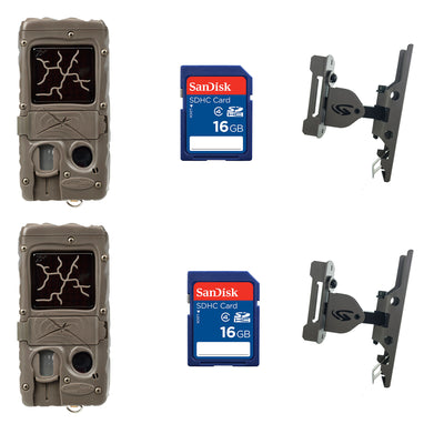 Cuddeback Game Camera (2pk) + 16GB SD Card (2pk) + Game Camera Mount (2pk)