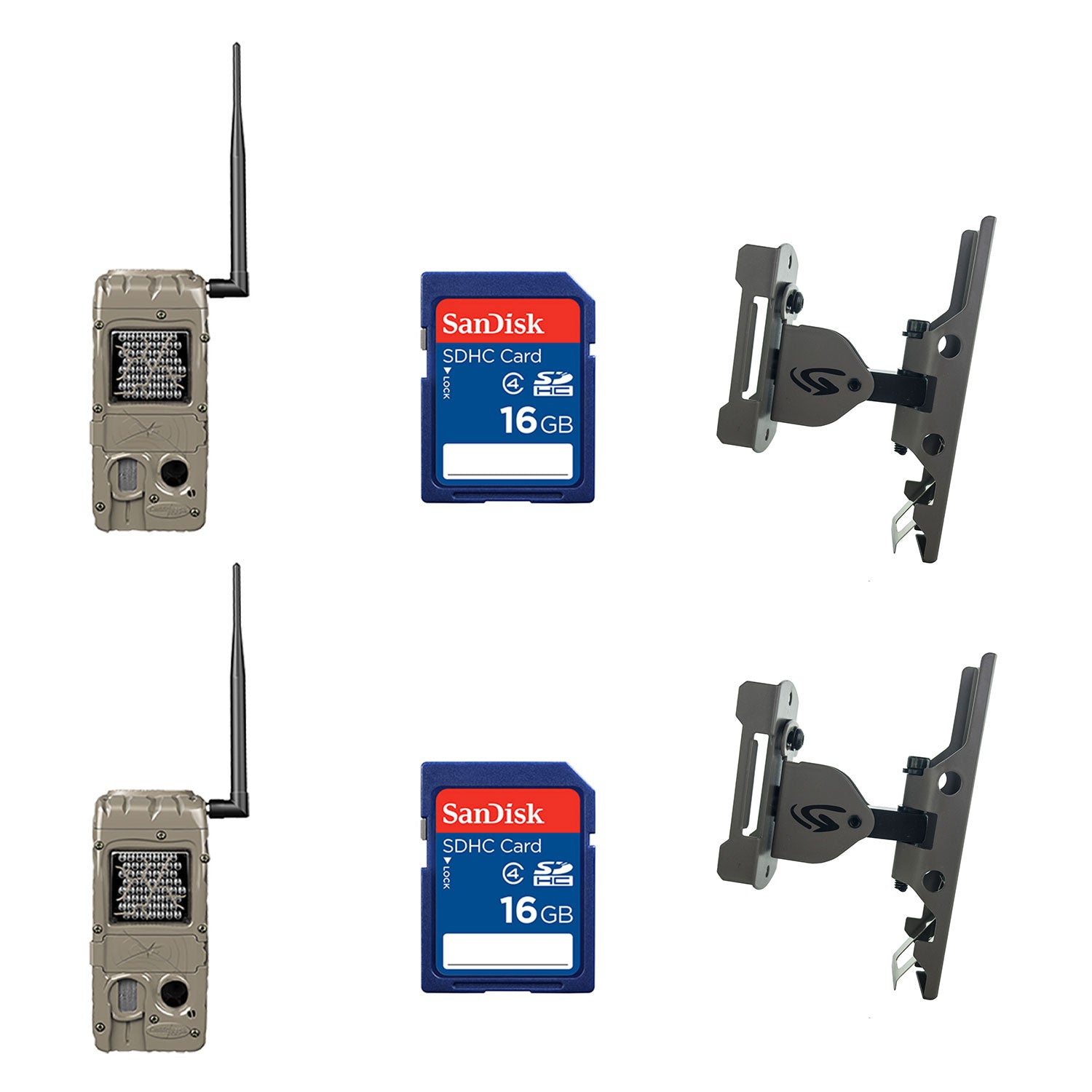 Cuddeback 20MP Trail Camera (2 pk) + 16GB SD Card (2 pk) + Camera Mount (2 pk) - VMInnovations