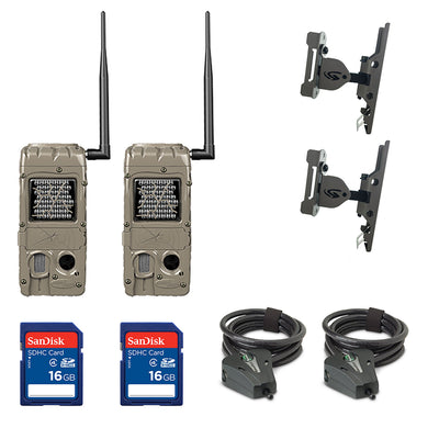 Cuddeback Trail Camera (2pk) + 16GB SD Card (2pk) + Mount (2pk) + Cable (2pk) - VMInnovations