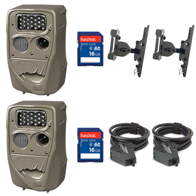 Cuddeback Trail Camera (2pk) + 16GB SD Card (2pk) + Mount (2pk) + Cable (2pk) - VMInnovations