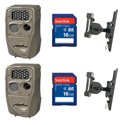 Cuddeback 20MP Trail Camera (2 pk) + 16GB SD Card (2 pk) + Camera Mount (2 pk) - VMInnovations