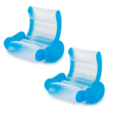 Summer Waves Inflatable Pool Rocking Chair Lounge with Aqua Glow LED (2 Pack)