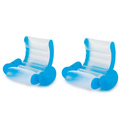 Summer Waves 24ft x 52in Pool Set & Inflatable Rocking Chair Lounges (2 Pack) - VMInnovations