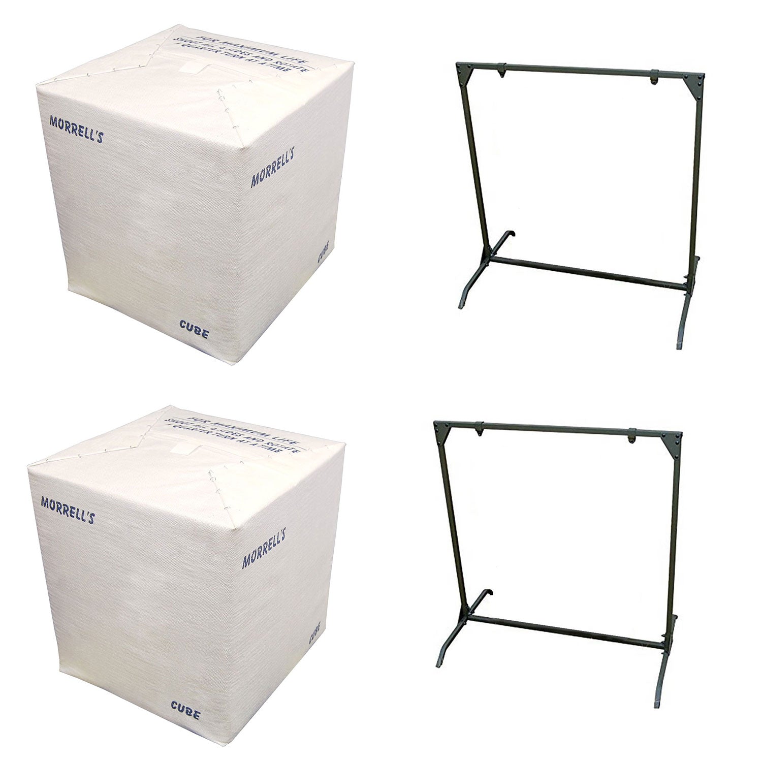 Morrell Targets 24 Inch Indoor Field Point Cube Archery Target w/ Stand (2 Pack)