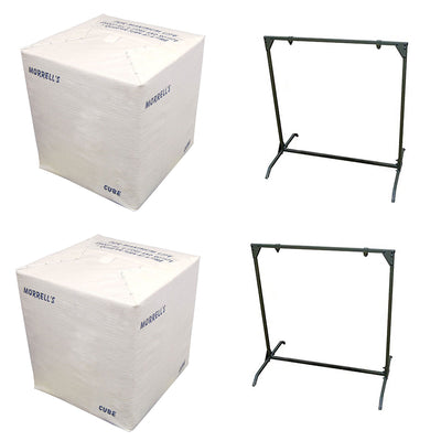 Morrell Targets 24 Inch Indoor Field Point Cube Archery Target w/ Stand (2 Pack)