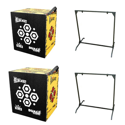 Morrell Yellow Jacket 380 FPS Dual Threat Cube Archery Target w/ Stand (2 Pack)