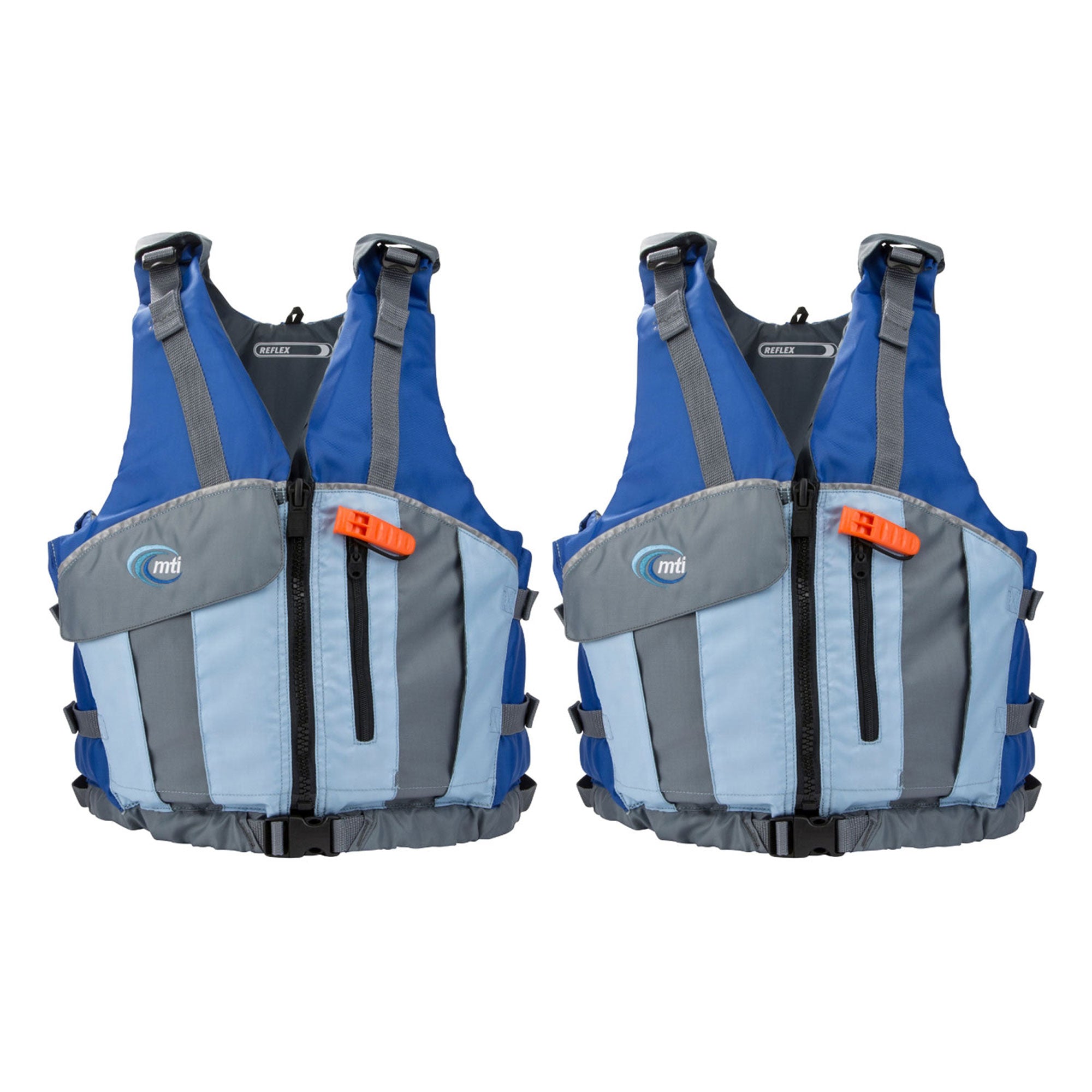 Sea Eagle Pro 3 Person Inflatable Kayak, Paddles, and 2 Reflex Life Jackets, M/L