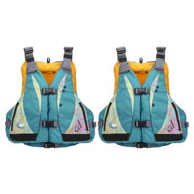 Intex Excursion Pro 2 Person Inflatable Kayak Set w/ 2 Moxie Life Jackets, M/L
