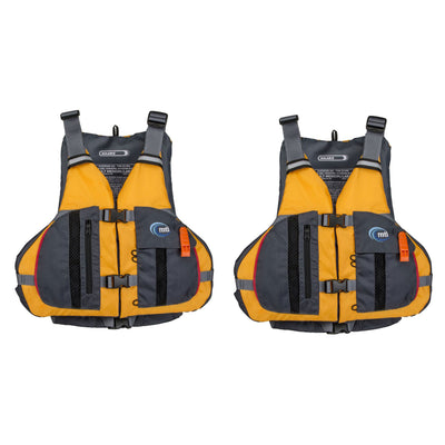 Intex Excursion Pro 2 Person Inflatable Kayak Set w/ 2 Solaris Life Jackets, M/L