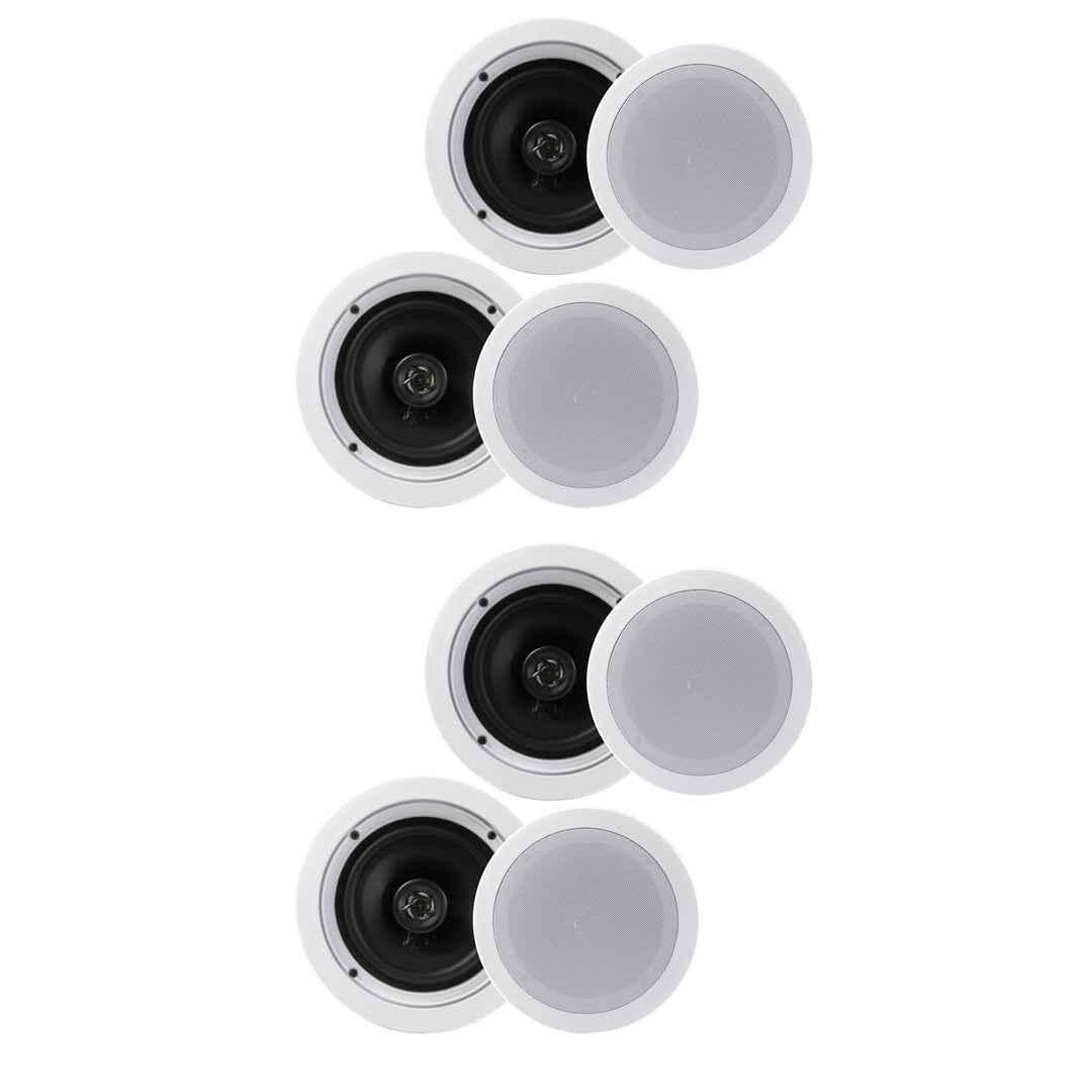 Pyle PDIC1661RD 6.5 Inch 200 Watt In Ceiling Wall 2 Way Speaker System (2 Pairs)