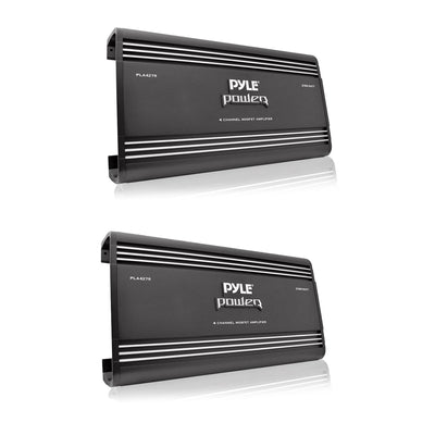 Pyle PLA4278 Bridgeable 4 Channel 2000 Watt Car Audio Mosfet Amplifier (2 Pack)