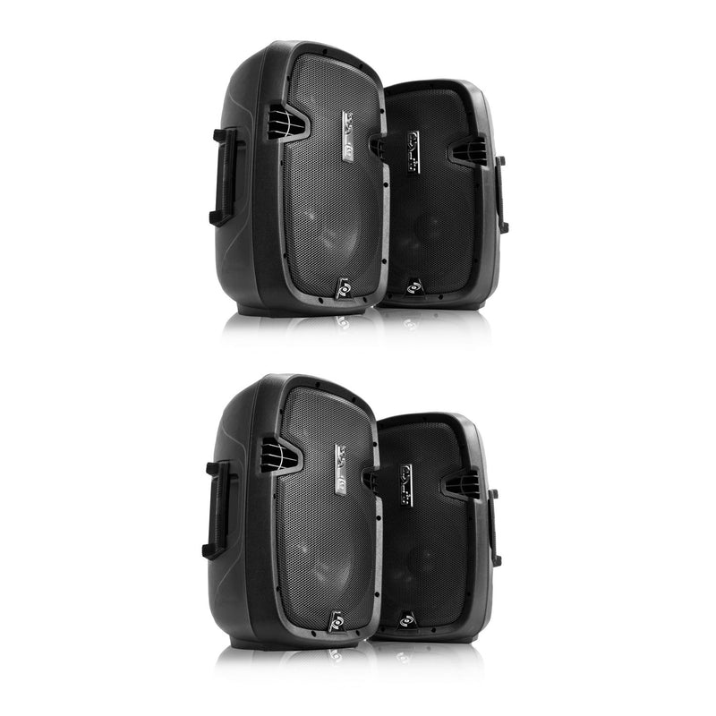 Pyle Active Passive Bluetooth Dual Loudspeaker Sound System and Mic (2 Pack)