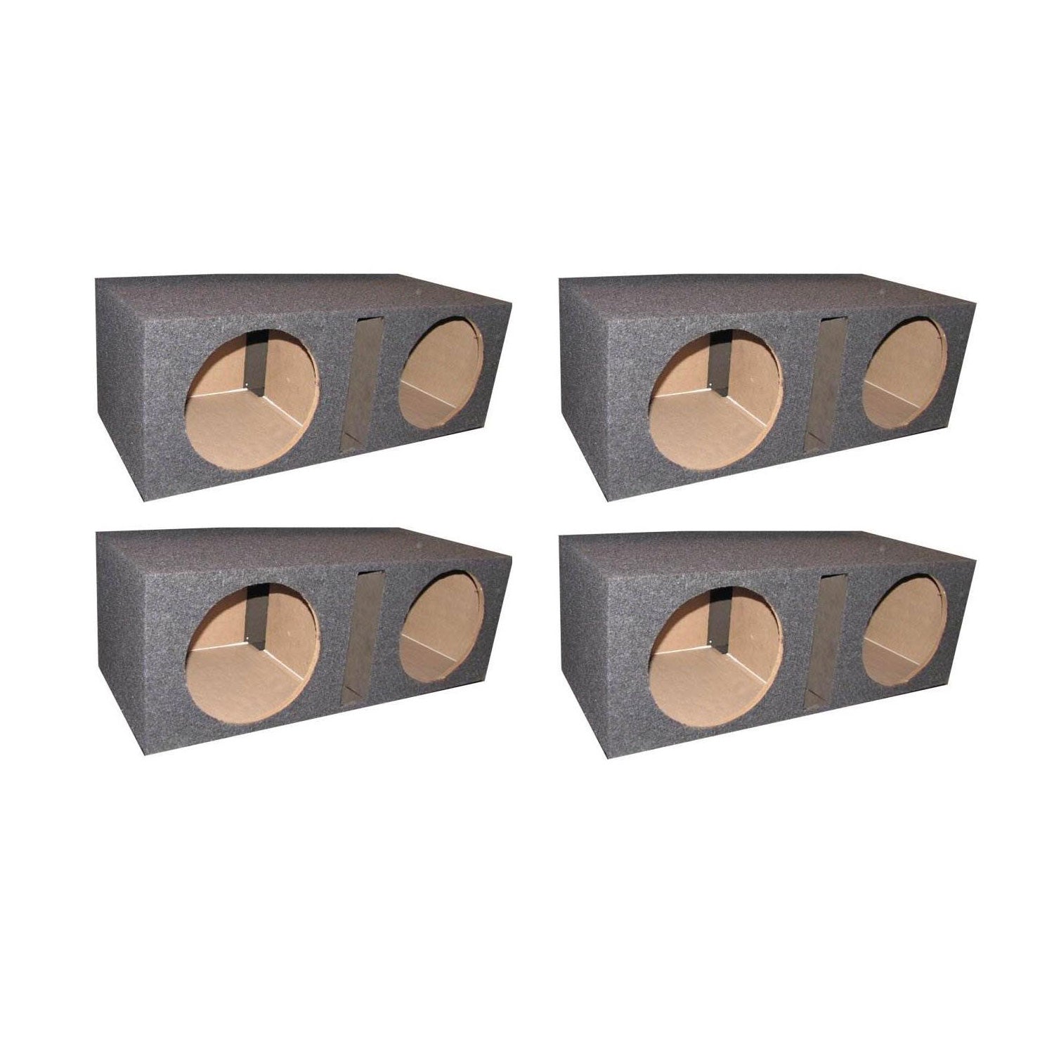 QPower 10 Inch Dual Subwoofer Box (2 Pack) & 12 Inch Dual Subwoofer Box (2 Pack) - VMInnovations