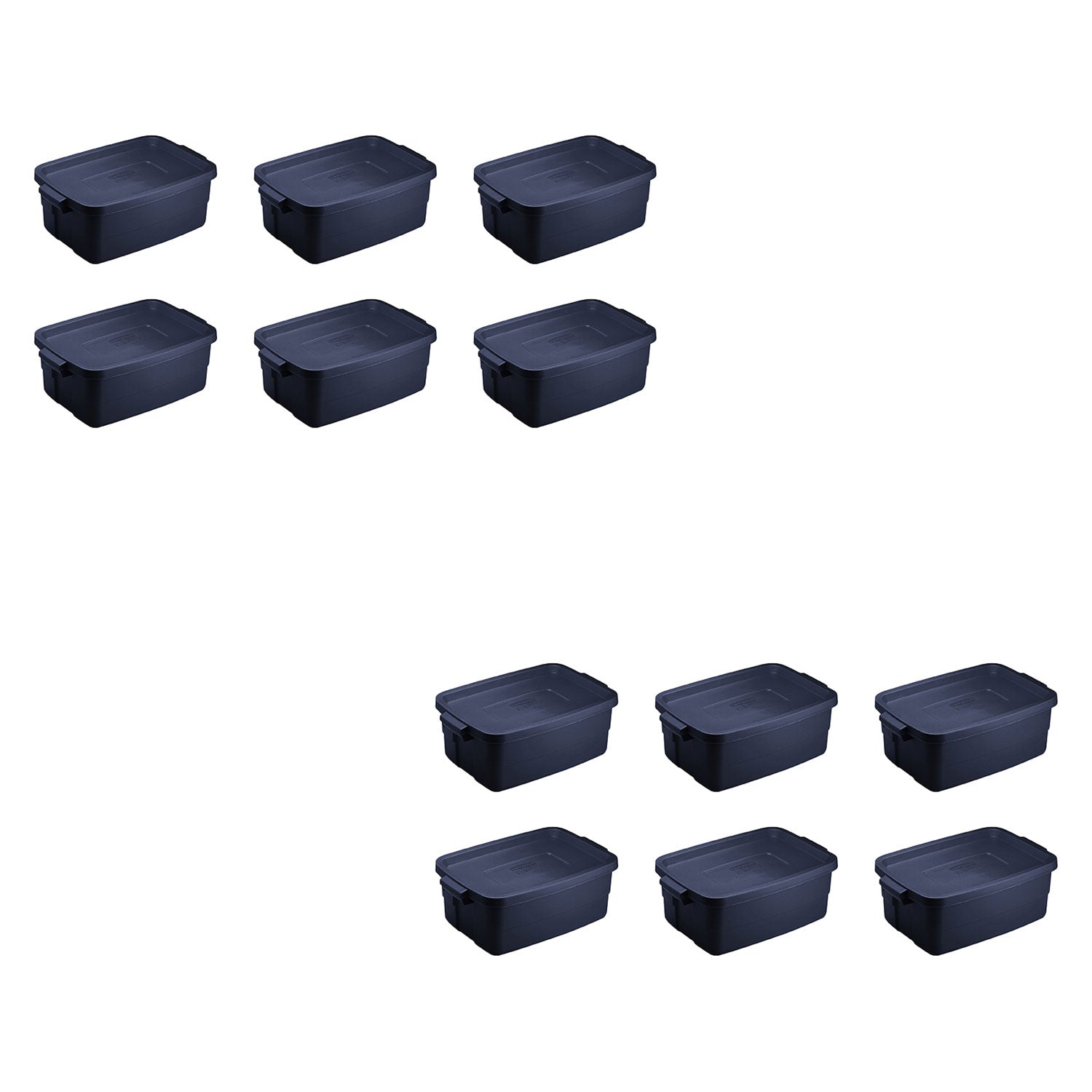 Rubbermaid 3 Gallon Stackable Storage Container, Dark Indigo Metallic (12 Pack) - VMInnovations