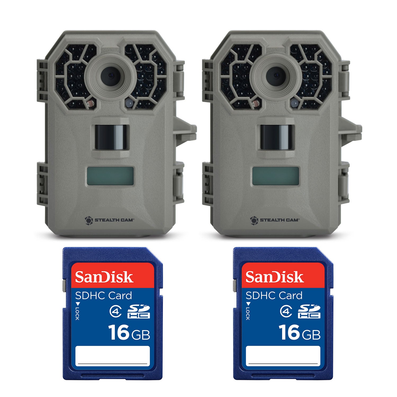 Stealth Cam 10MP Game Camera (Certified Refurbished)(2 Pk) + 16GB SD Card (2 Pk)