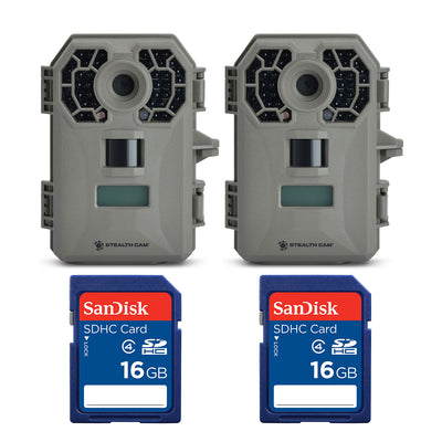 Stealth Cam 10MP Game Camera (Certified Refurbished)(2 Pk) + 16GB SD Card (2 Pk)