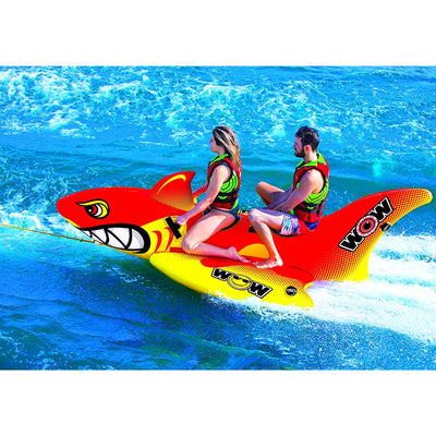 WOW Watersports Inflatable Big Shark Boating Tube & Rainbow Unicorn Ride On Tube