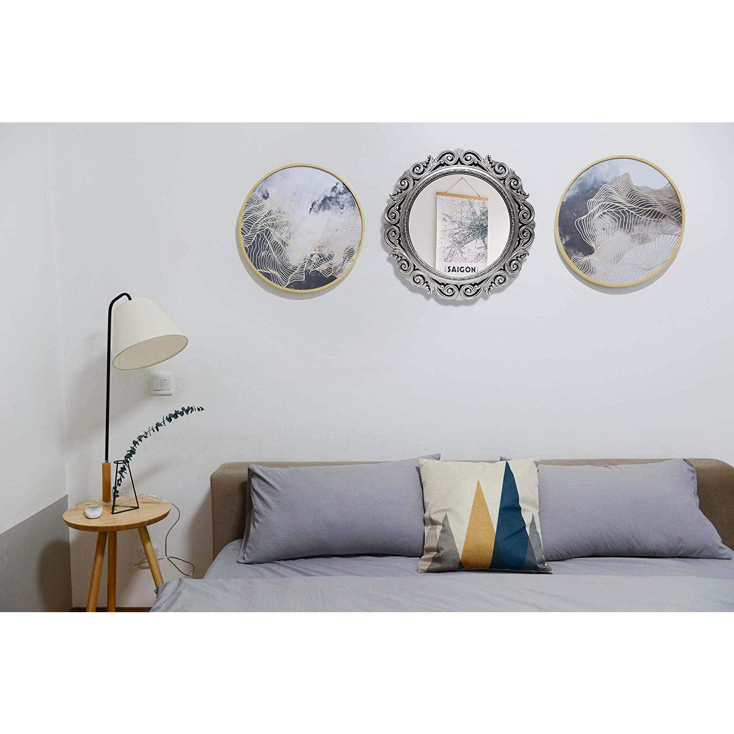 Infinity Instruments Antique Design Large 24-Inch Round Wall Mirror (Open Box)