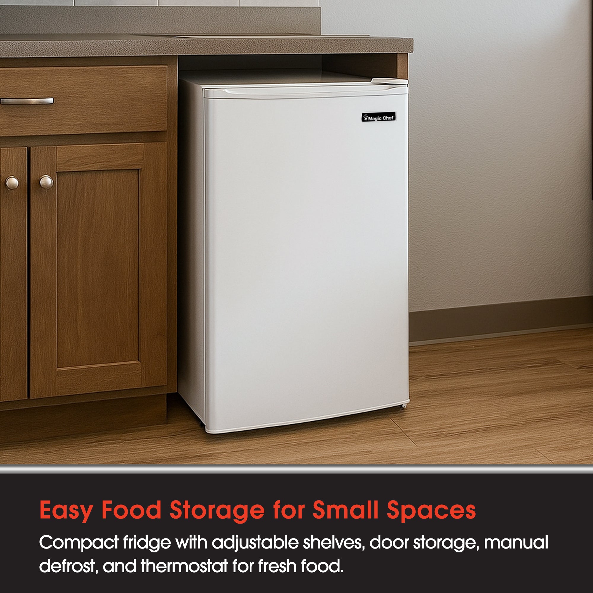 Magic Chef 3.5 Cu Ft Mini Refrigerator & Freezer, White (Certified Refurbished)