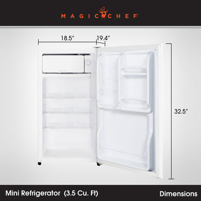 Magic Chef 3.5 Cu Ft Mini Refrigerator & Freezer, White (Certified Refurbished)