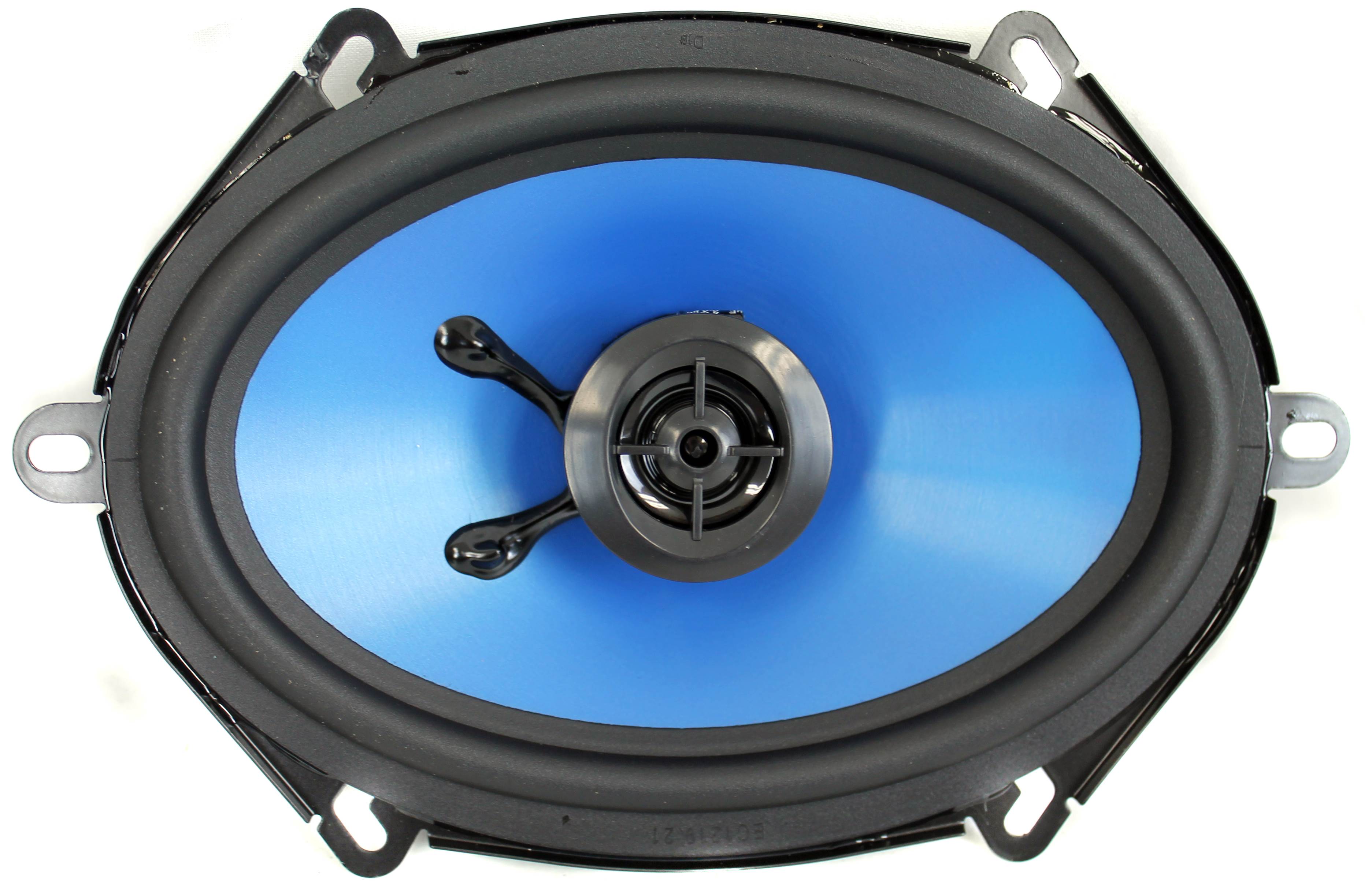 Q POWER 5x7" 300W 2-Way Blue Car Audio Stereo Coaxial Speakers (Pair) (Open Box)