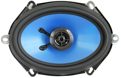 Q POWER 5x7" 300W 2-Way Blue Car Audio Stereo Coaxial Speakers (Pair) (Open Box)