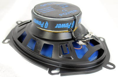 Q POWER 5x7" 300W 2-Way Blue Car Audio Stereo Coaxial Speakers (Pair) (Open Box)