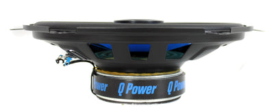 Q POWER 5x7" 300W 2-Way Blue Car Audio Stereo Coaxial Speakers (Pair) (Open Box)