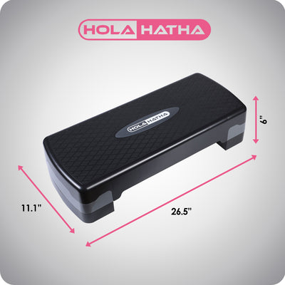 HolaHatha Aerobic Step Platform Fitness Equipment w/ Adjustable Height(Open Box)