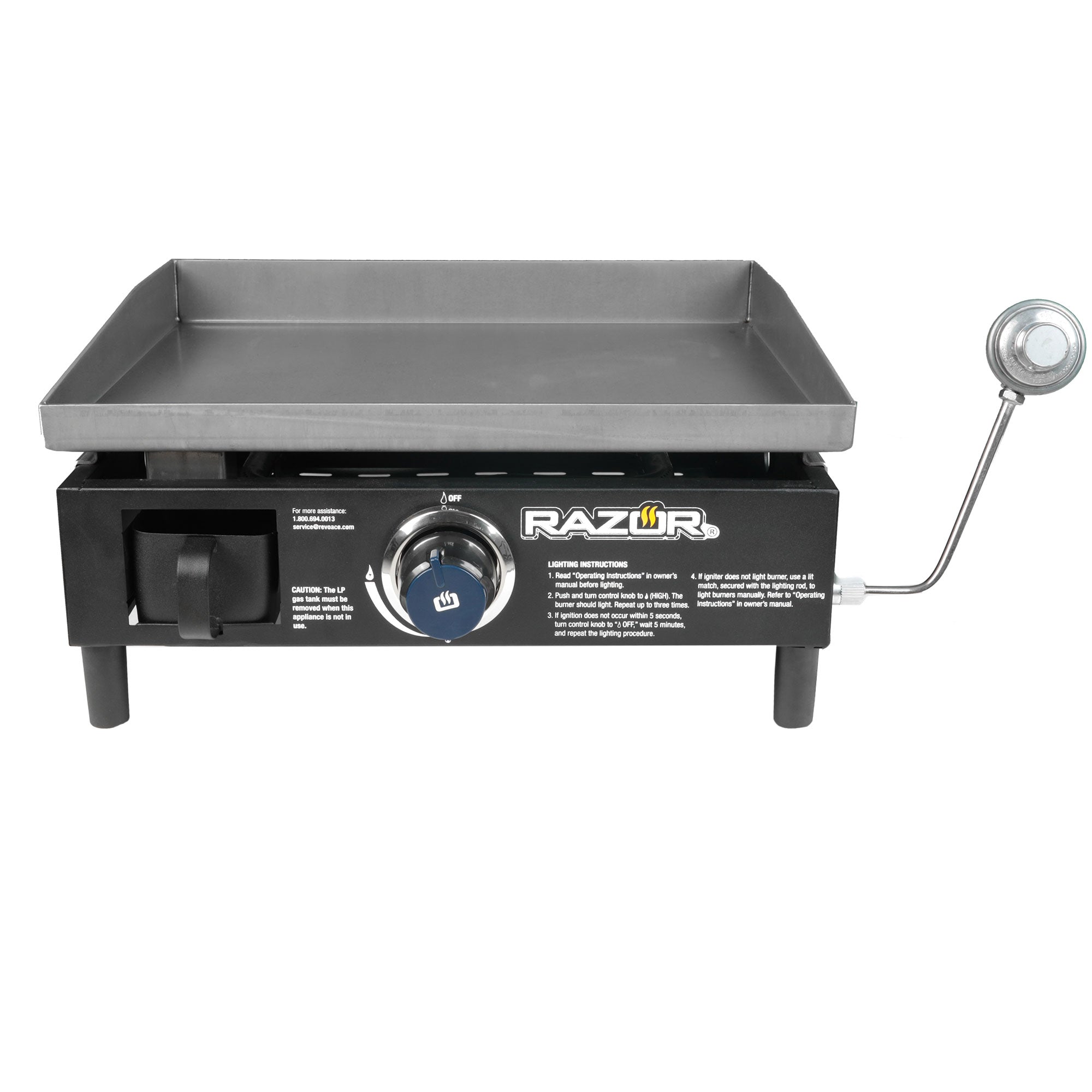 Razor Griddle GGT2160M 19 Inch Portable 1 Burner LP Propane Gas Grill, Steel - VMInnovations
