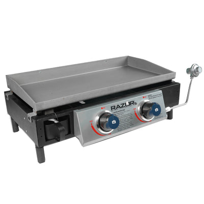 Razor Griddle 25 Inch Portable 2 Burner LP Propane Gas Grill, Steel (Used) - VMInnovations