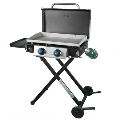 Razor Griddle 25 Inch 2 Burner LP Propane Gas w/ Folding Shelf, Steel (Used)