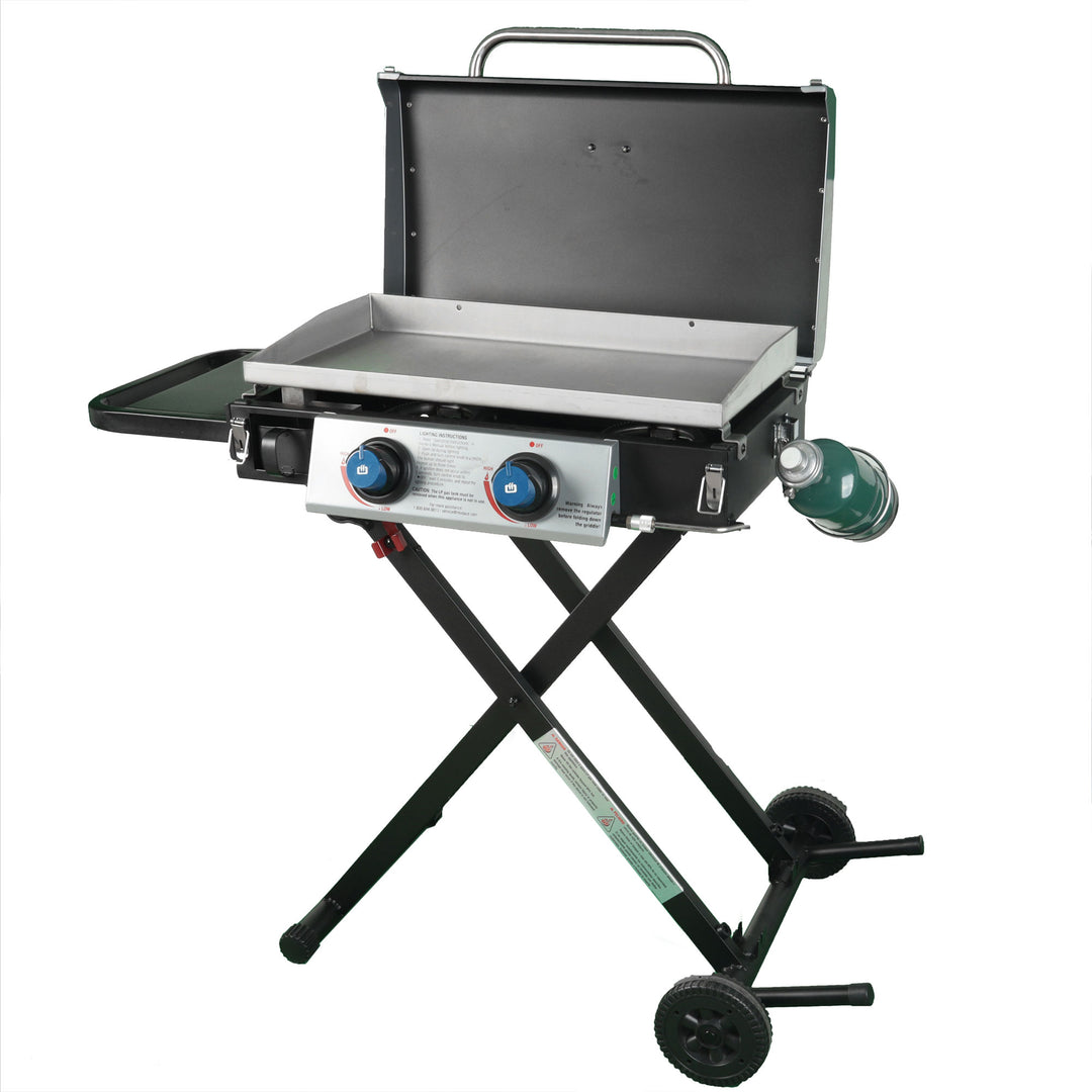 Razor Griddle 25 Inch 2 Burner LP Propane Gas w/ Folding Shelf, Steel (Used) - VMInnovations