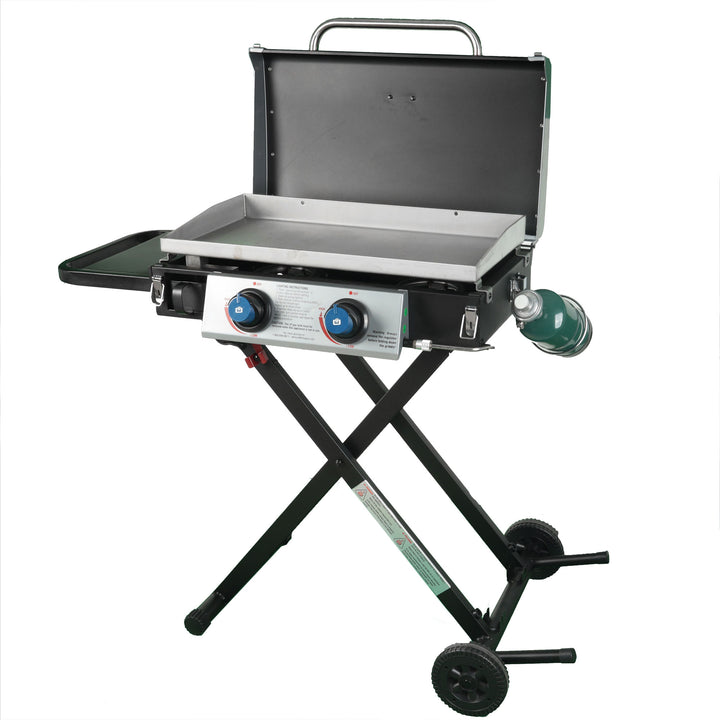 Razor Griddle 25 Inch 2 Burner LP Propane Gas w/ Folding Shelf, Steel (Used) - VMInnovations