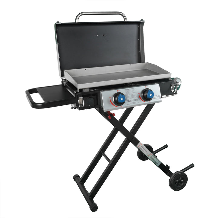 Razor Griddle 25 Inch 2 Burner LP Propane Gas w/ Folding Shelf, Steel (Used) - VMInnovations