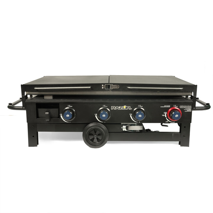 Razor Griddle Outdoor 4 Burner LP Propane Gas Griddle Grill w/Shelves (Used) - VMInnovations