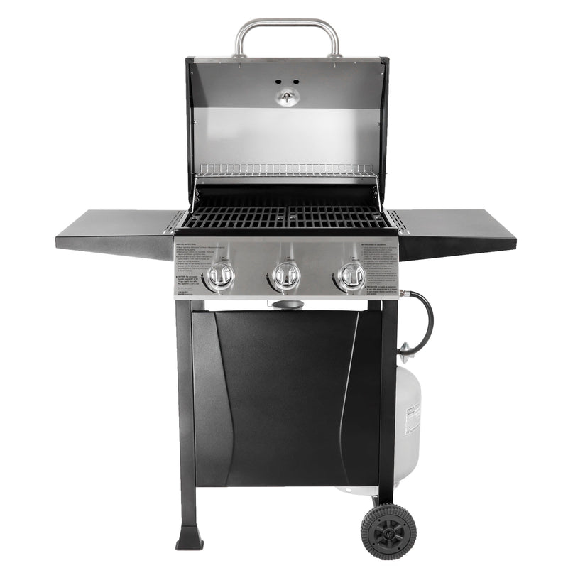 Grill Boss GBC1932M 3 Burner Gas Grill w/ Top Cover and Side Shelves (Open Box)