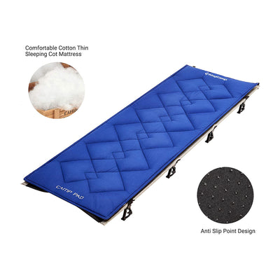 KingCamp Single Lightweight 80 x 30 Inch Camping Sleeping Pad for Cots, Blue