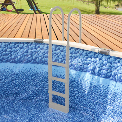 Main Access 54 Inch Adjustable In Pool Above Ground Pool Ladder, Taupe (Used) - VMInnovations