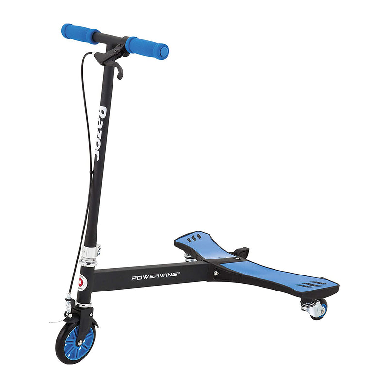 Razor PowerWing 125mm 3 Wheel Inclined Caster Kids Ride Scooter, Blue (Open Box)