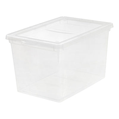 IRIS USA Extra Large Hard Plastic Stackable Closet Clear Storage Bin, 6 Pack