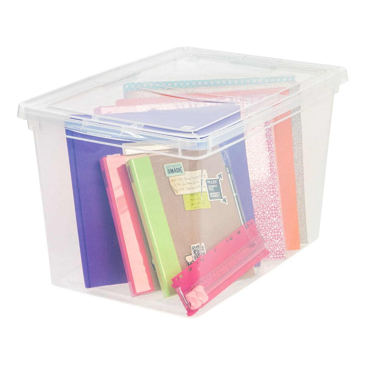 IRIS USA Extra Large Hard Plastic Stackable Closet Clear Storage Bin, 6 Pack