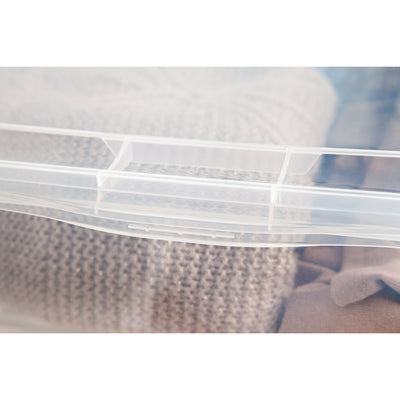 IRIS USA Extra Large Hard Plastic Stackable Closet Clear Storage Bin, 6 Pack