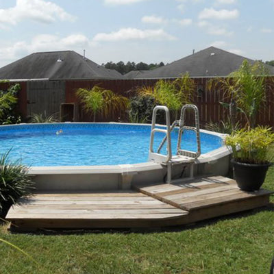 Main Access Smart Step 24" Wide Swimming Pool Entrance w/ Hand Rail, Taupe(USED) - VMInnovations